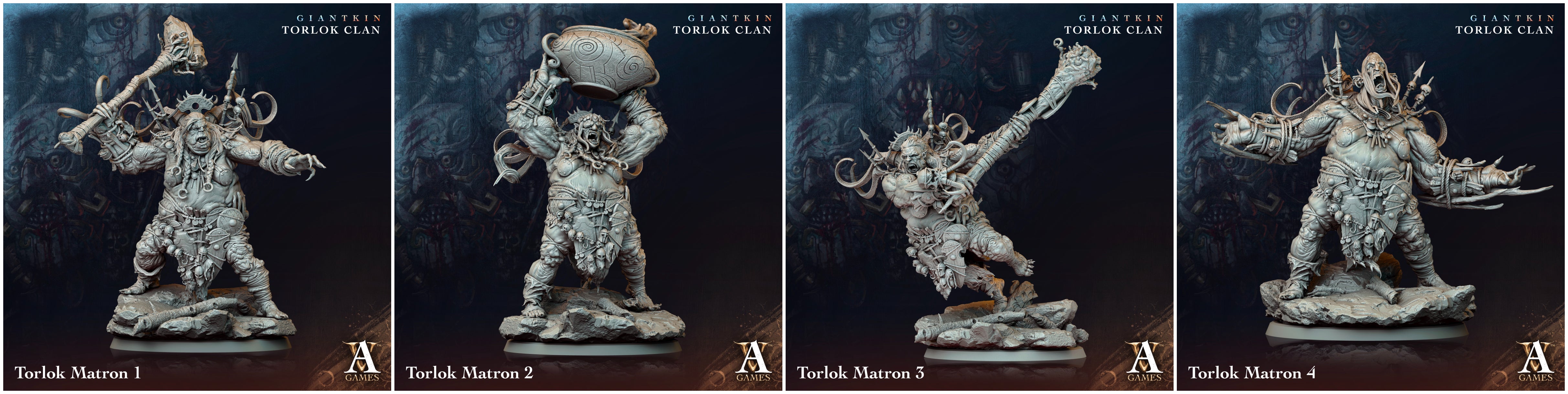 3D Printed Archvillain Games Giantkin - Torlok Clan Torlok Matron 28 32mm D&D (Online Only)