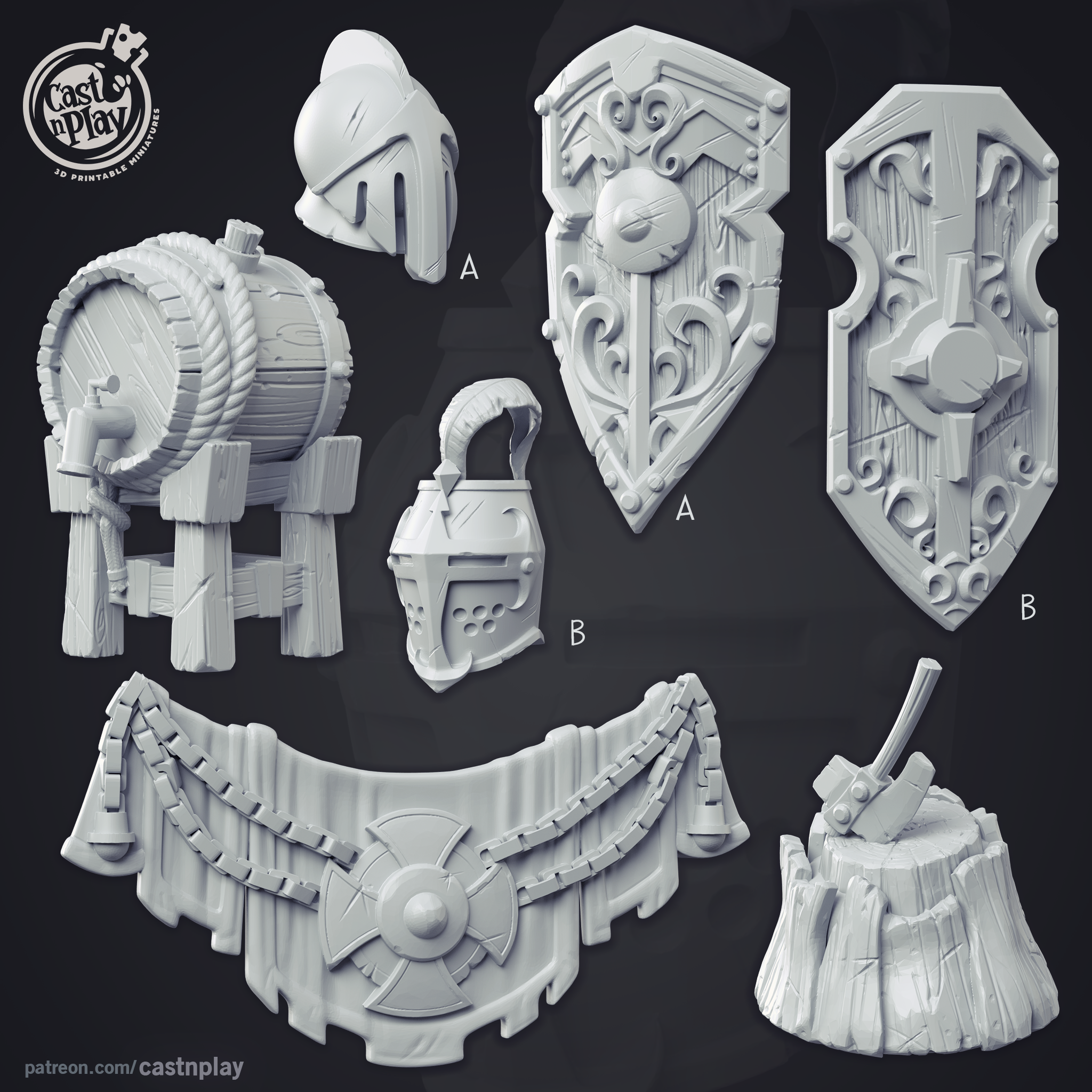 3D Printed Cast n Play - Tournament Props 28mm 32mm D&D (Online Only)