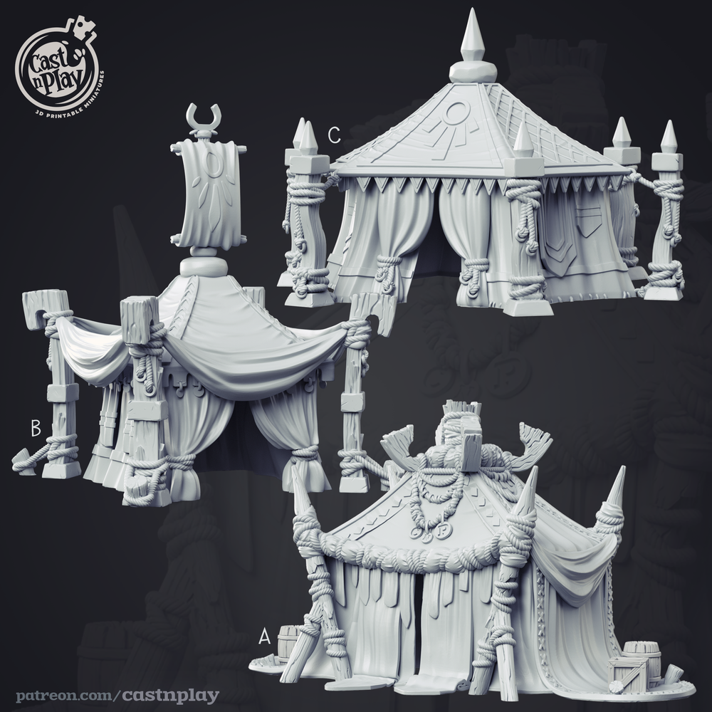 3D Printed Cast n Play - Tournament Tents 28mm 32mm D&D (Online Only)
