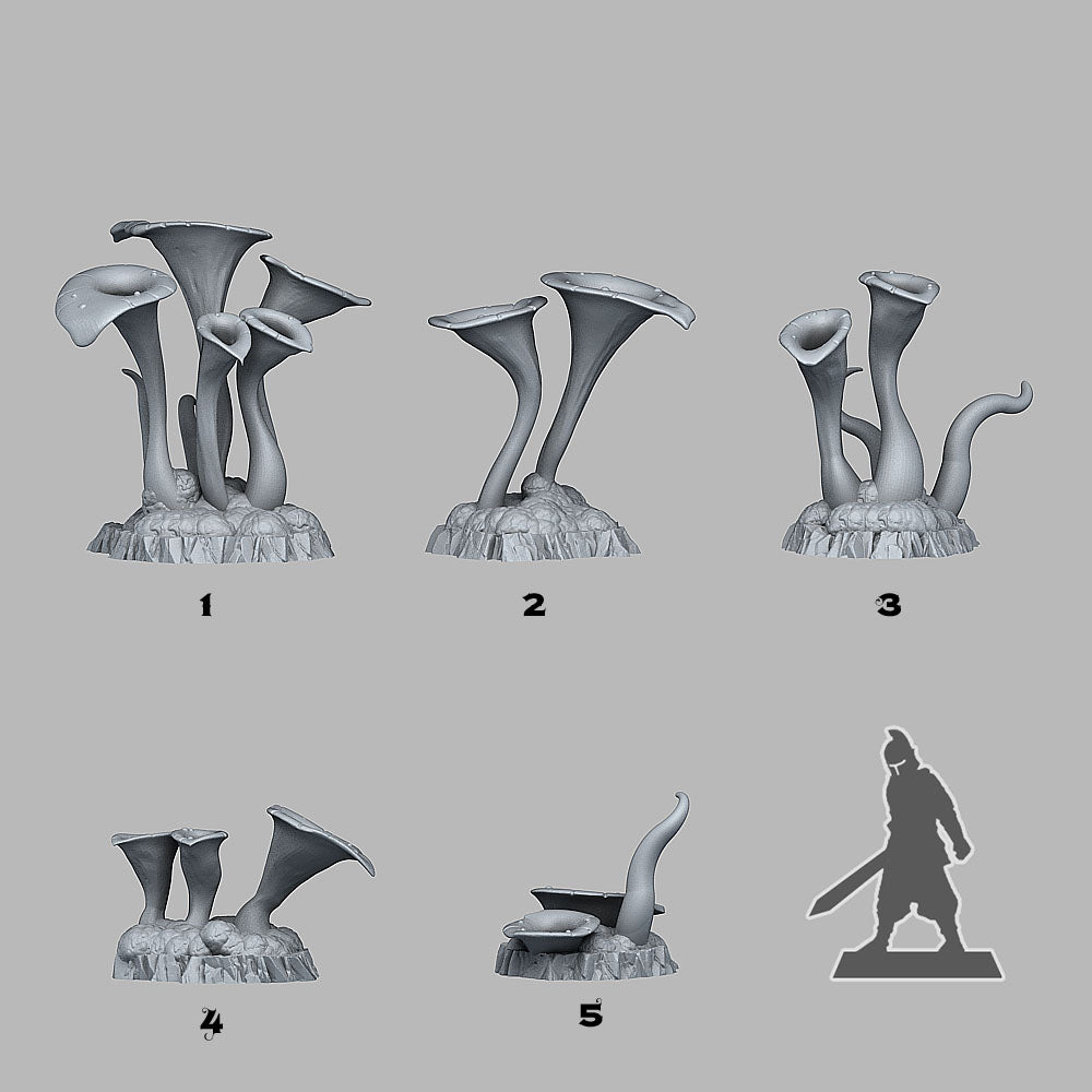 3D Printed Fantastic Plants and Rocks Toxic Swamp Plants 28mm - 32mm D&D Wargaming (Online Only)