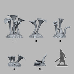 3D Printed Fantastic Plants and Rocks Toxic Swamp Plants 28mm - 32mm D&D Wargaming (Online Only)