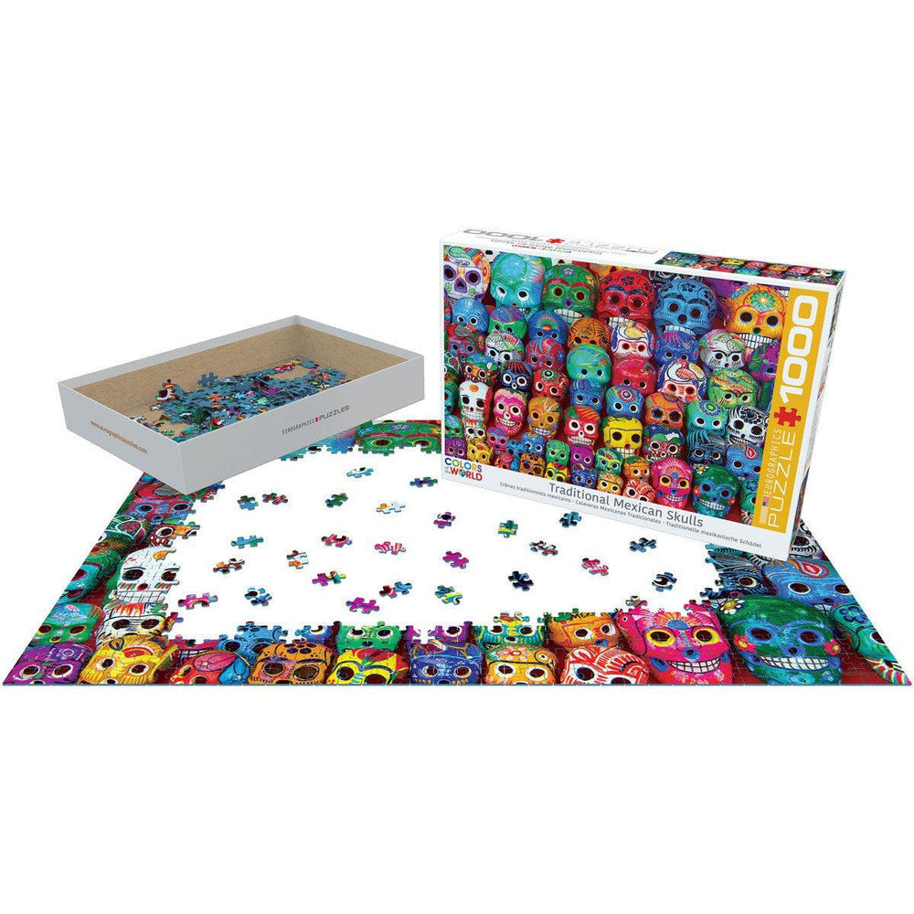 Traditional Mexican Skulls 1000 Piece Jigsaw Puzzle Eurographics (ONLINE ORDER ONLY)