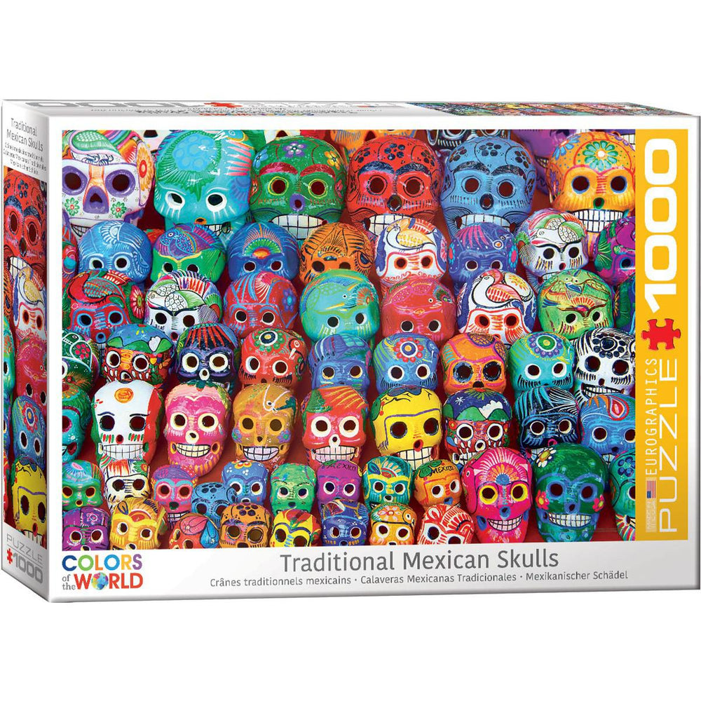 Traditional Mexican Skulls 1000 Piece Jigsaw Puzzle Eurographics (ONLINE ORDER ONLY)