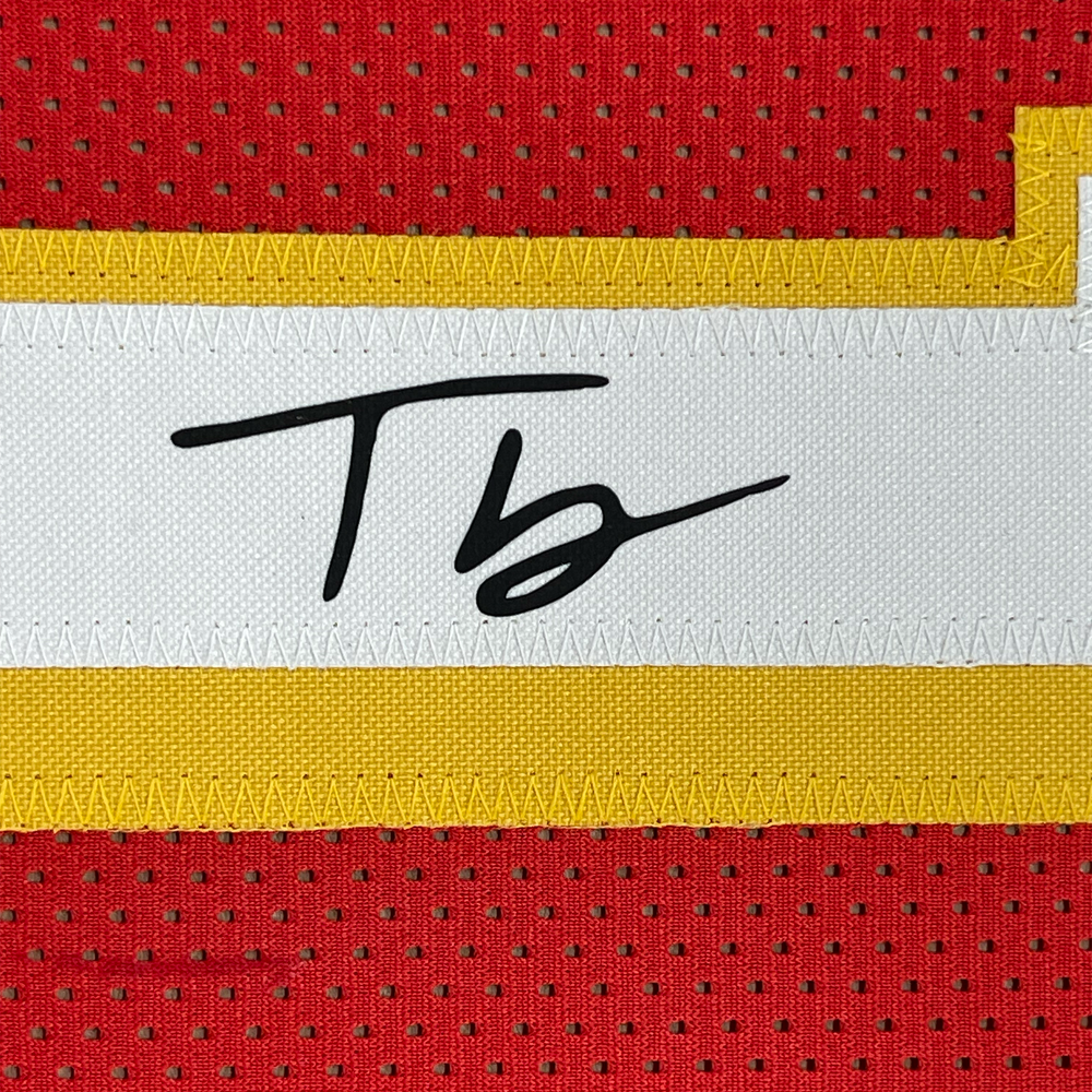 Framed Facsimile Autographed Trae Young 35x39 Atlanta Red Reprint Laser Auto Basketball Jersey (ONLINE ORDER ONLY)