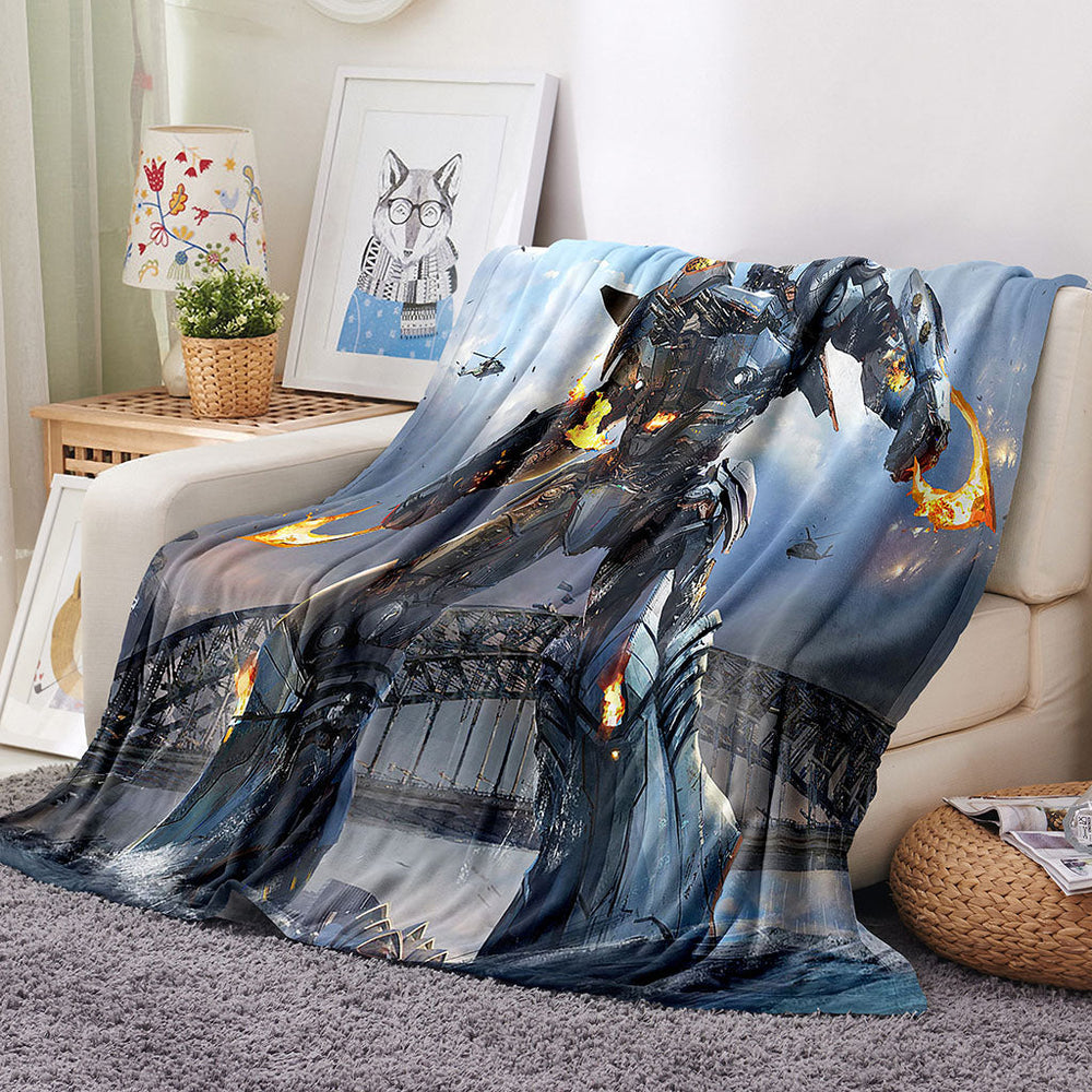 Transformers Pattern Blanket Flannel Throw Room Decoration (Online Order Only)