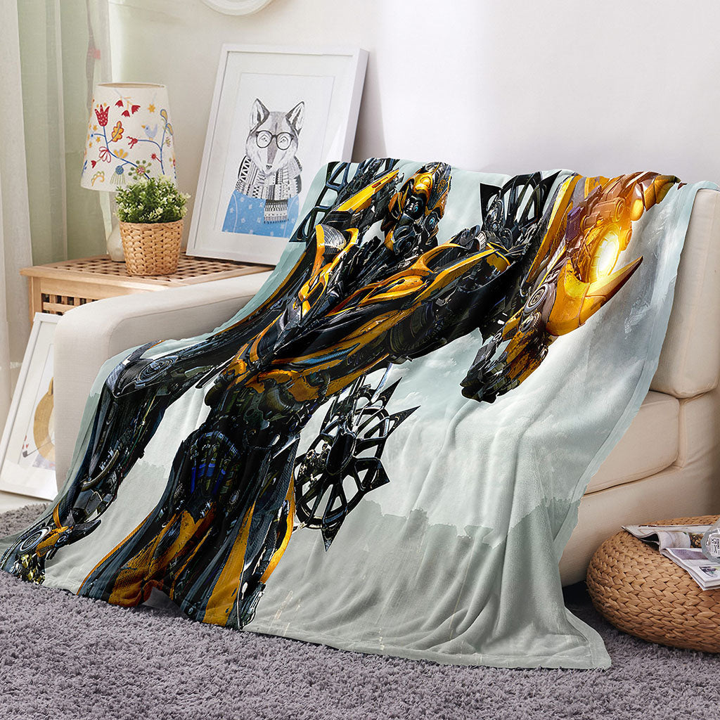 Transformers Pattern Blanket Flannel Throw Room Decoration (Online Order Only)