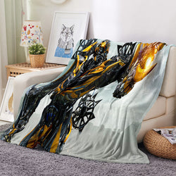 Transformers Pattern Blanket Flannel Throw Room Decoration (Online Order Only)