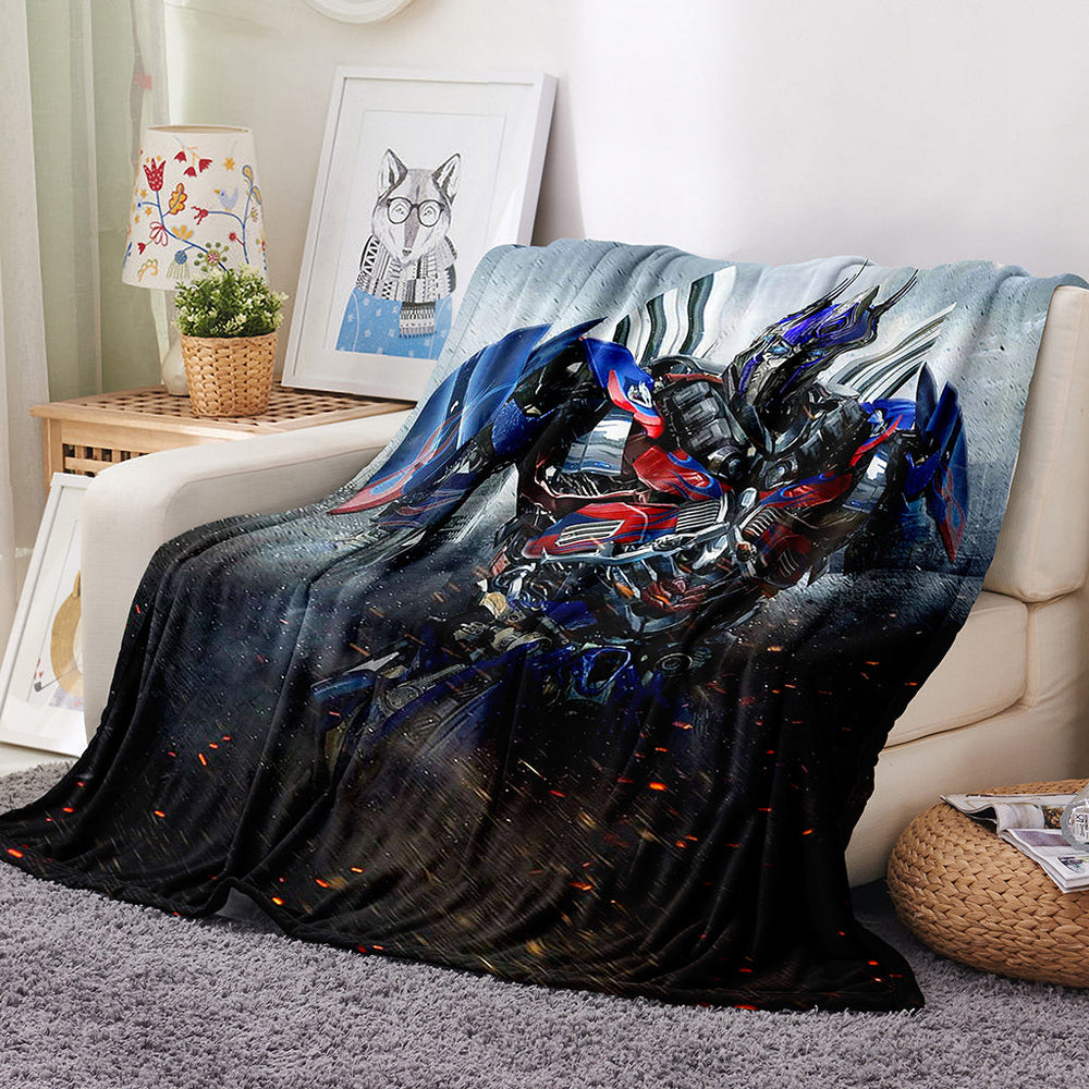 Transformers Pattern Blanket Flannel Throw Room Decoration (Online Order Only)