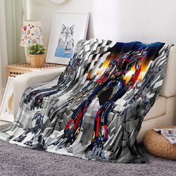 Transformers Pattern Blanket Flannel Throw Room Decoration (Online Order Only)