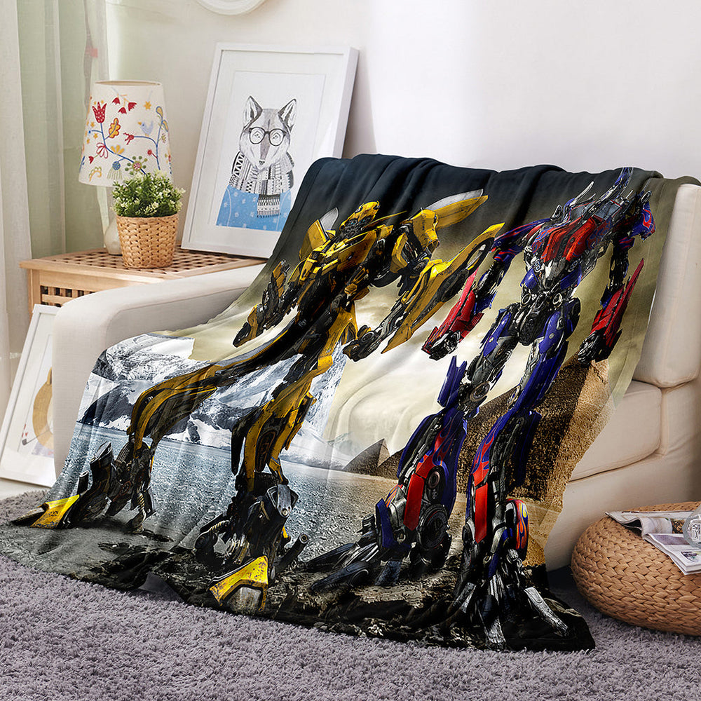 Transformers Pattern Blanket Flannel Throw Room Decoration (Online Order Only)