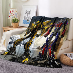 Transformers Pattern Blanket Flannel Throw Room Decoration (Online Order Only)