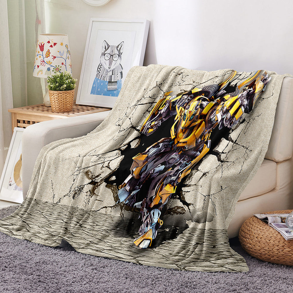 Transformers Pattern Blanket Flannel Throw Room Decoration (Online Order Only)