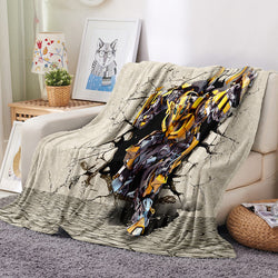 Transformers Pattern Blanket Flannel Throw Room Decoration (Online Order Only)