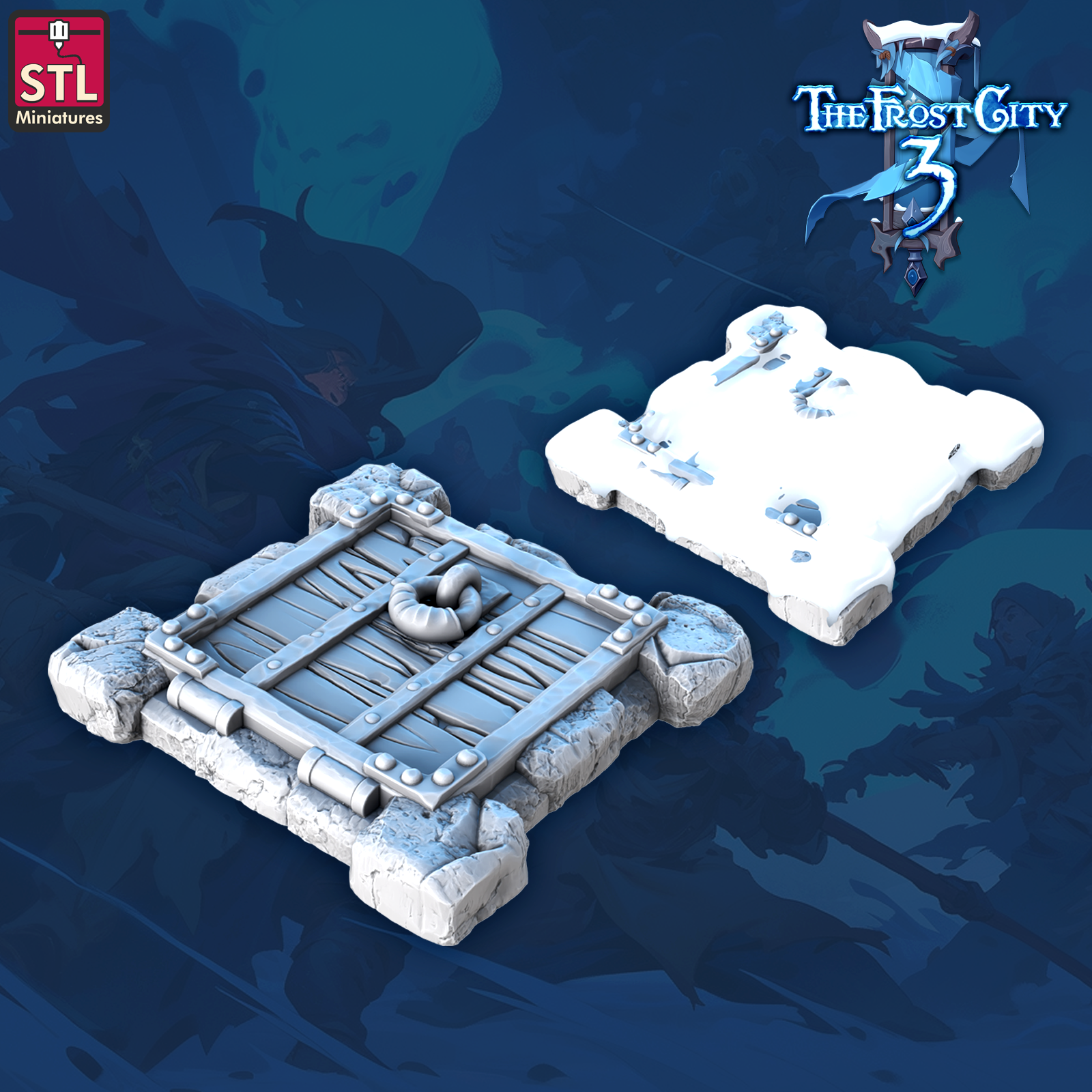 3D Printed STL Miniatures Trapdoor Core Props The Frost City 3 28 - 32mm War Gaming D&D (Online Only)