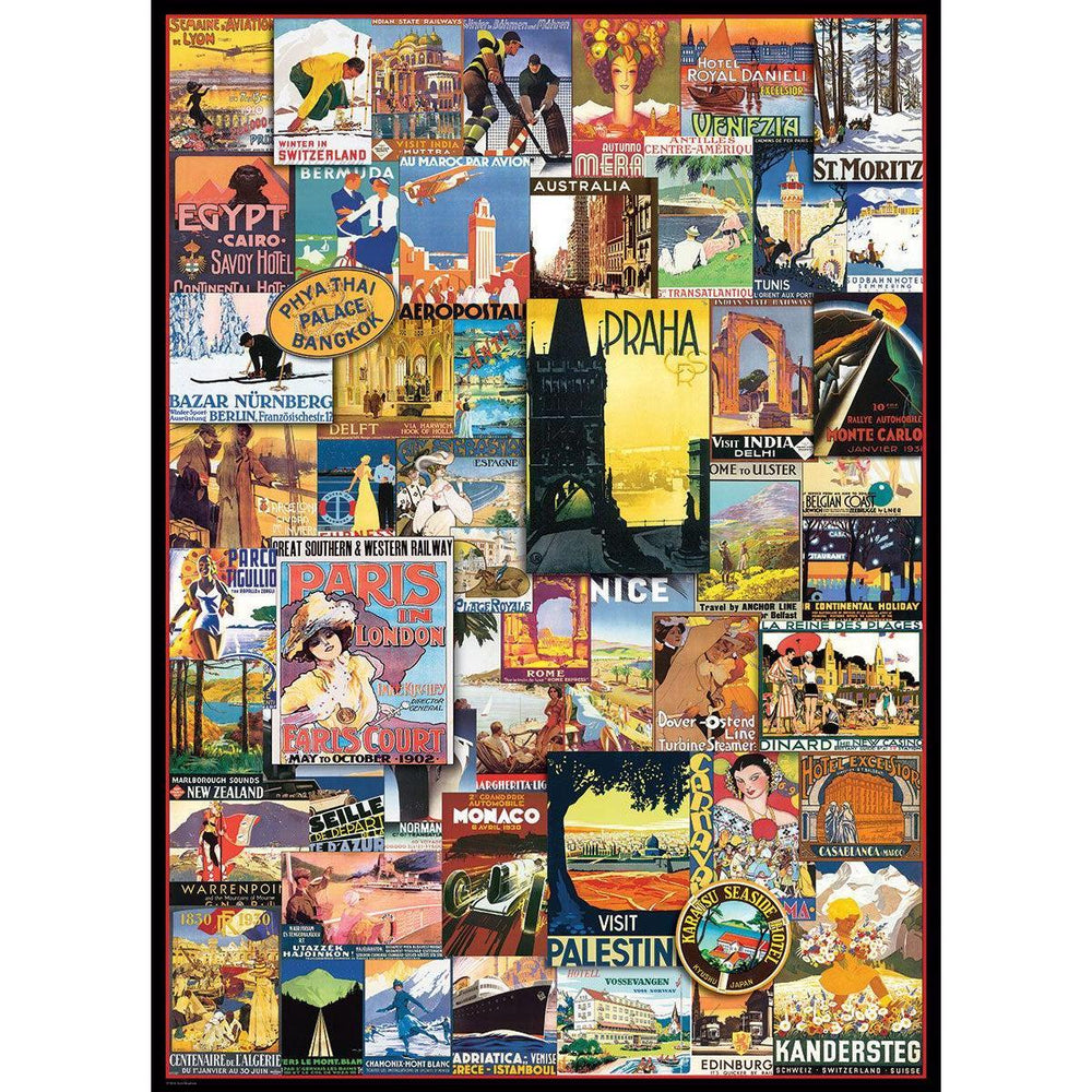 Travel Around the World Vintage Posters 1000 Piece Jigsaw Puzzle Eurographics (ONLINE ORDER ONLY)