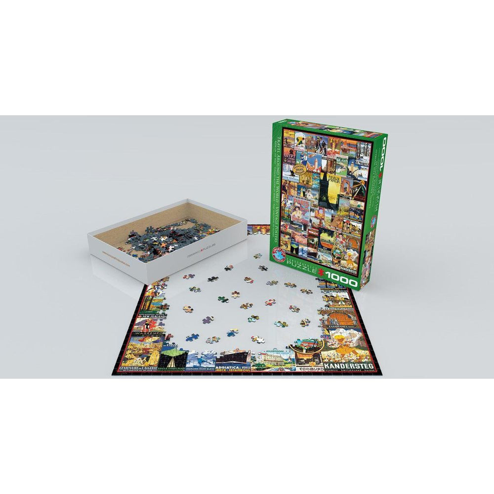 Travel Around the World Vintage Posters 1000 Piece Jigsaw Puzzle Eurographics (ONLINE ORDER ONLY)