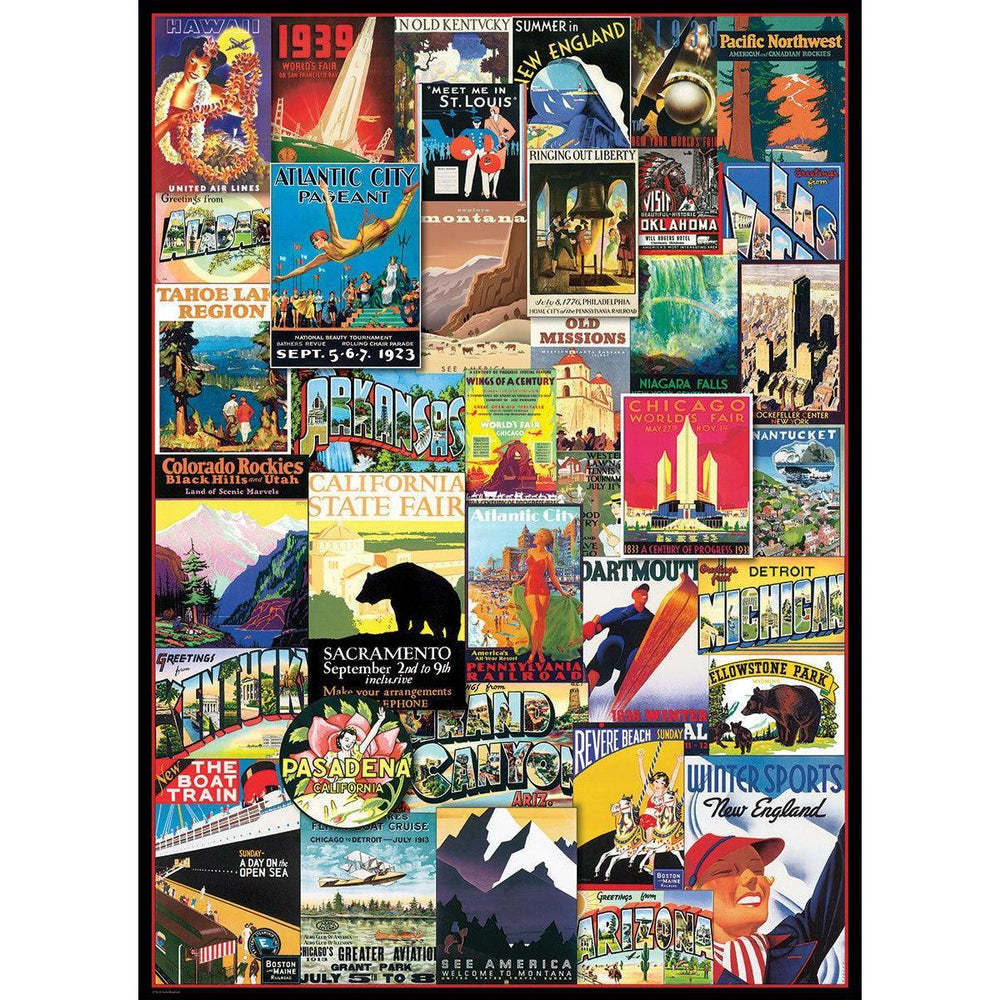Travel USA Vintage Posters 1000 Piece Jigsaw Puzzle Eurographics (ONLINE ORDER ONLY)