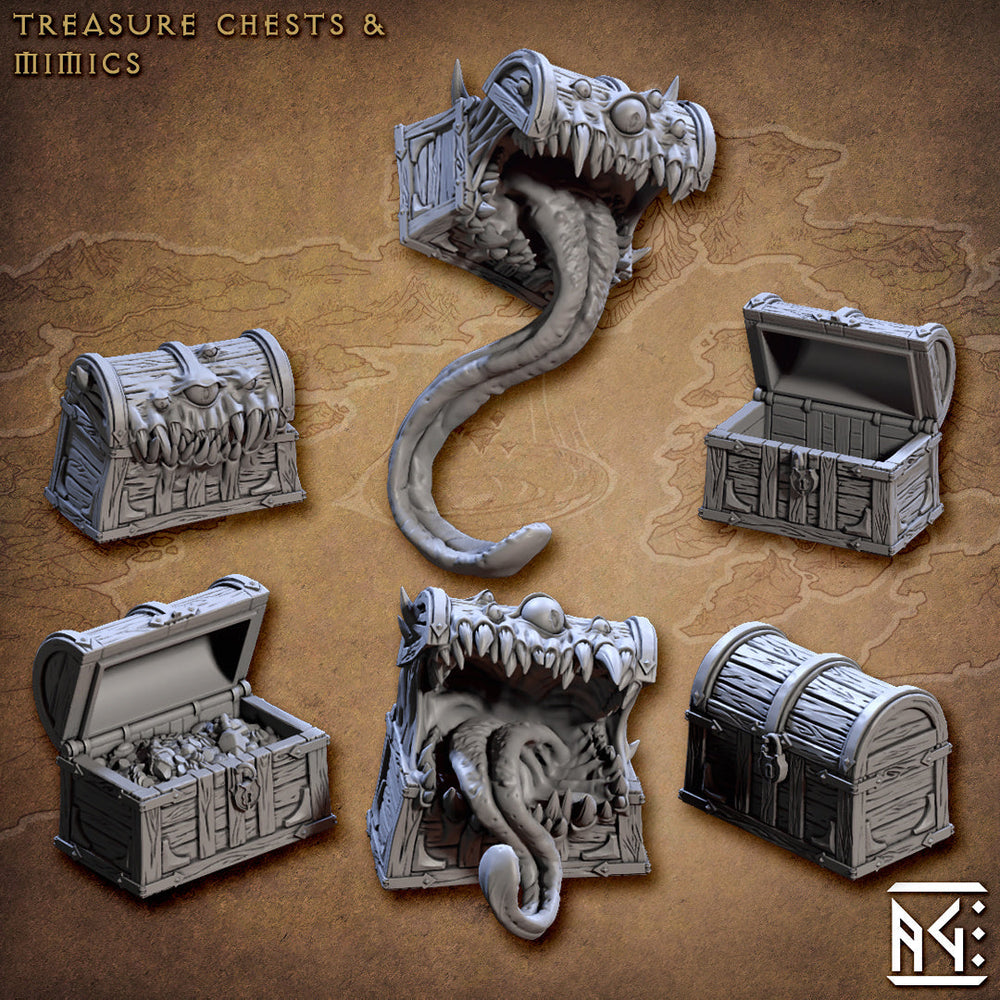 3D Printed Artisan Guild Treasures Chests and Mimics Arcanists Guild 28mm 32mm (Online Only)