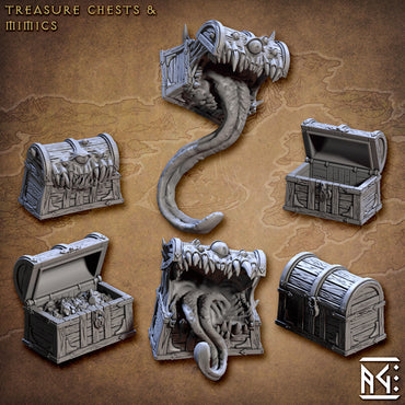 3D Printed Artisan Guild Treasures Chests and Mimics Arcanists Guild 28mm 32mm (Online Only)