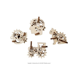 Tribik Fidgets Set of 4 3D Wood Model Kit UGEARS (ONLINE ORDER ONLY)