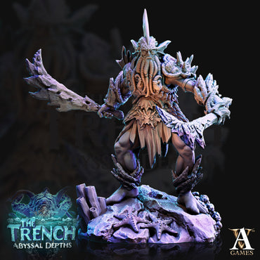3D Printed Archvillain Games Triton Tribe Leaders The Trench Abyssal Depths 28 32mm D&D (Online Only)