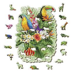 Tropical Birds 300 Piece Wood Jigsaw Puzzle Wooden City (ONLINE ORDER ONLY)