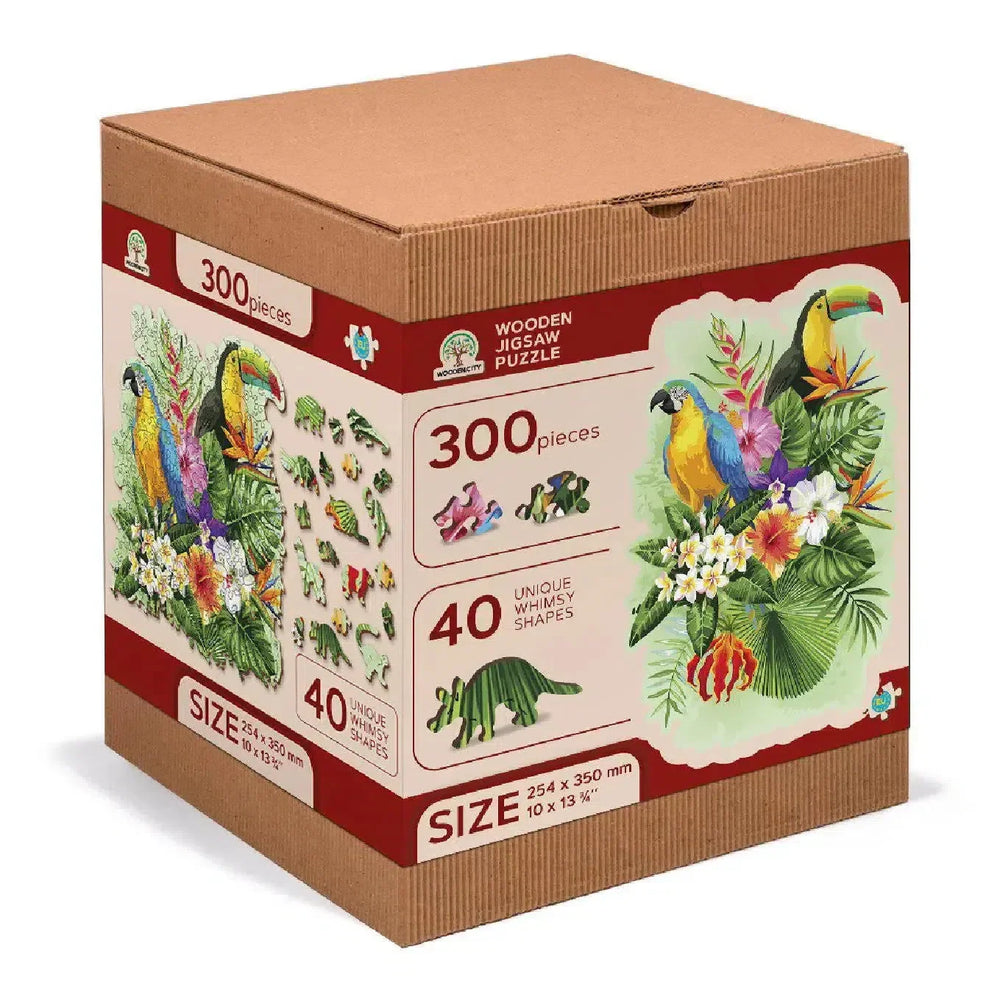Tropical Birds 300 Piece Wood Jigsaw Puzzle Wooden City (ONLINE ORDER ONLY)