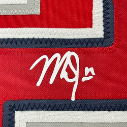 Framed Facsimile Autographed Mike Trout 35x39 Los Angeles LA Anaheim Red Reprint Laser Auto Baseball Jersey (ONLINE ORDER ONLY)