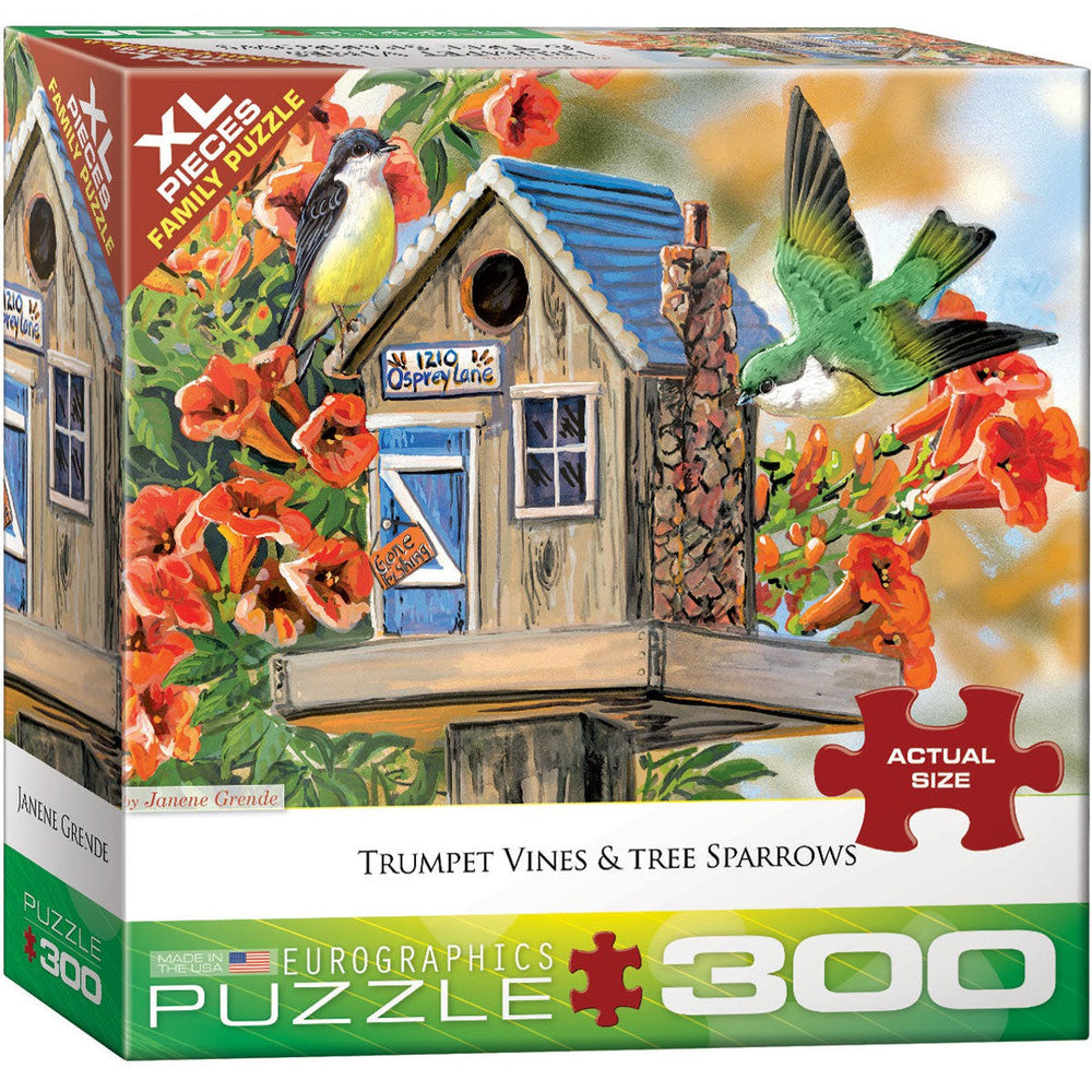 Trumpet Vines & Tree Sparrows 300 Large Piece Jigsaw Puzzle Eurographics (ONLINE ORDER ONLY)