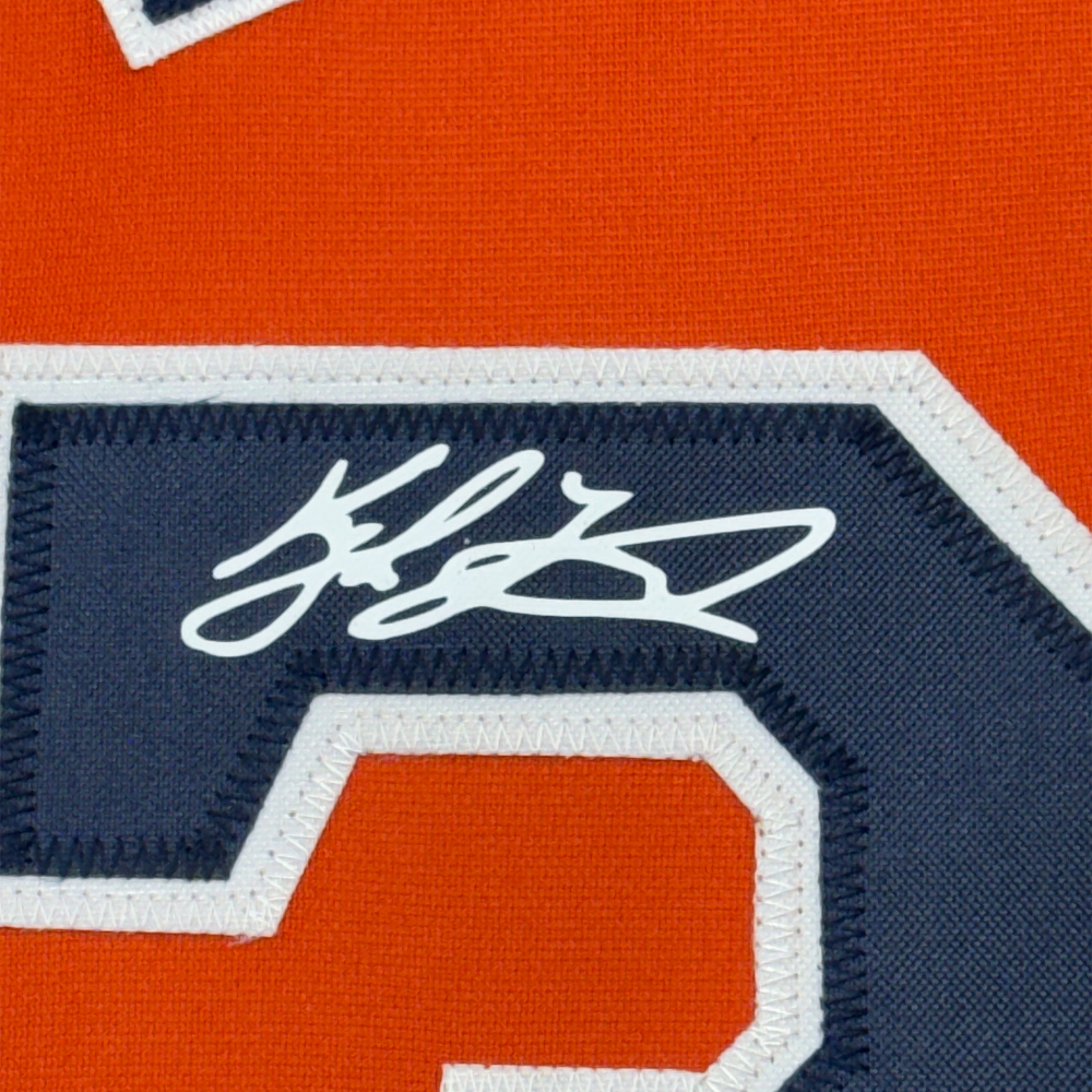 Framed Facsimile Autographed Kyle Tucker 35x39 Houston Orange Reprint Laser Auto Baseball Jersey (ONLINE ORDER ONLY)
