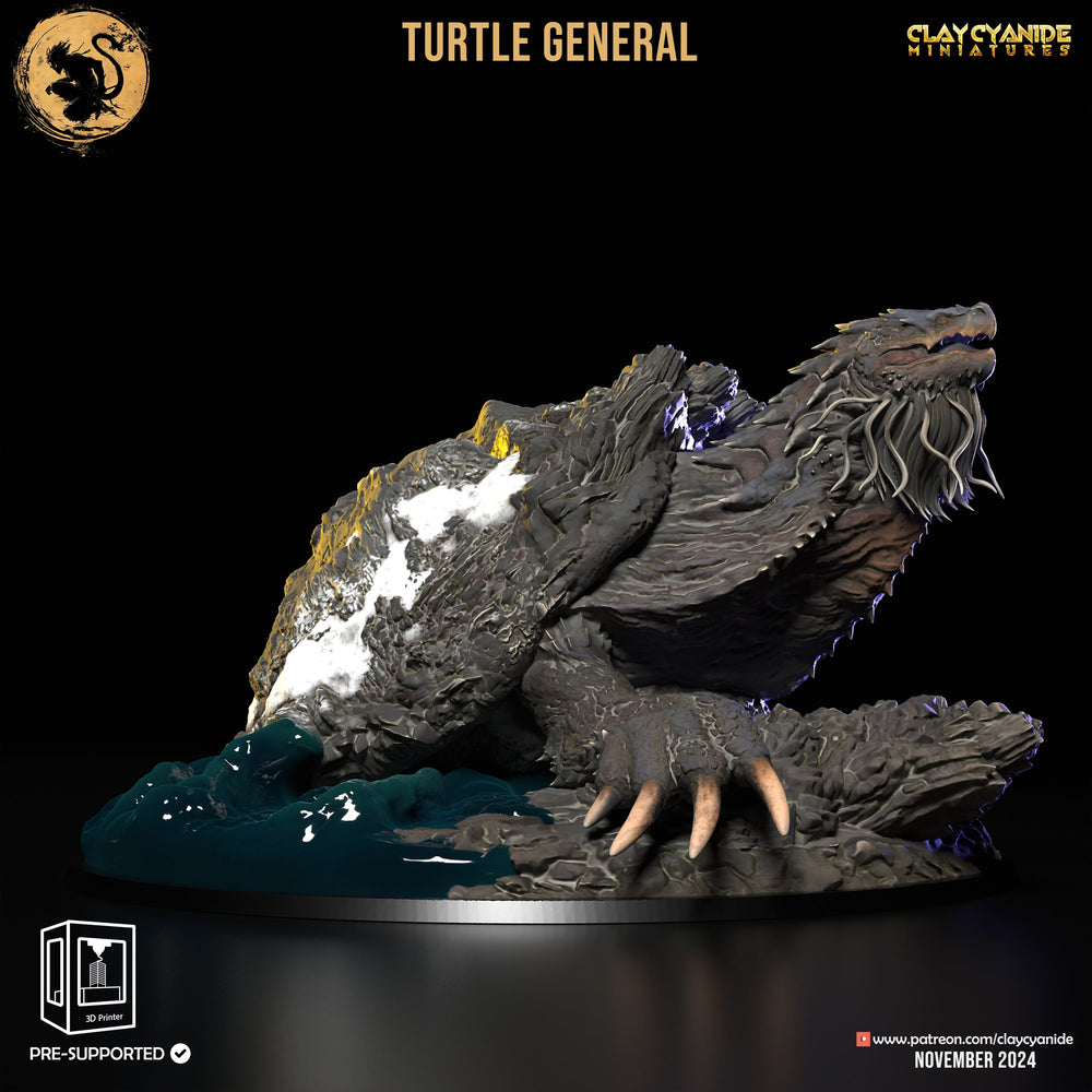 3D Printed Clay Cyanide Turtle General Black Myth Wukong 28 32 mm D&D (Online Only)