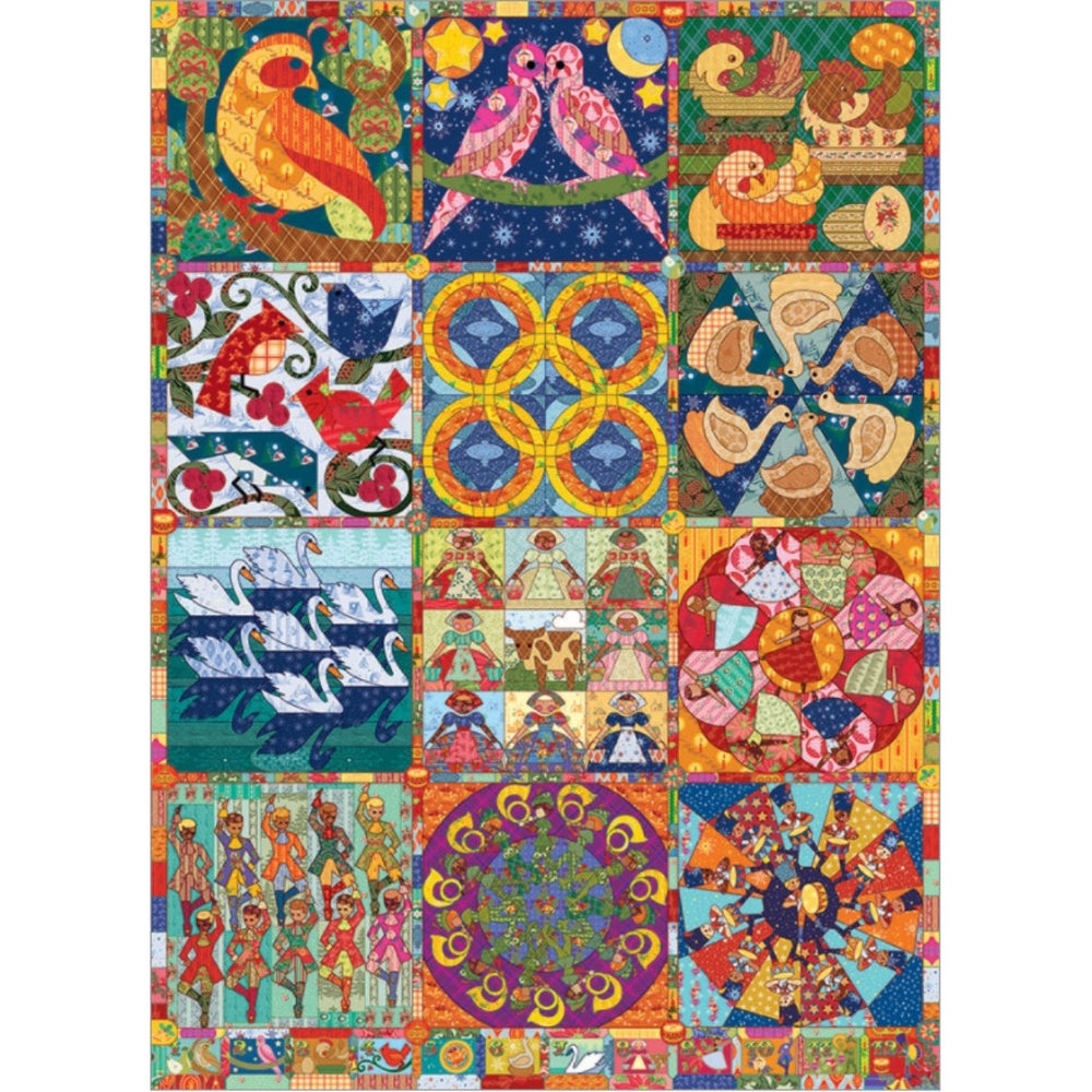Twelve Days of Christmas Quilt 1000 Piece Jigsaw Puzzle Cobble Hill (ONLINE ORDER ONLY)