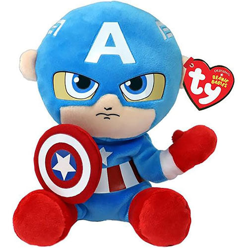 Ty Marvel Beanie Babies: Captain America Floppy (Small) (ONLINE ORDER ONLY)