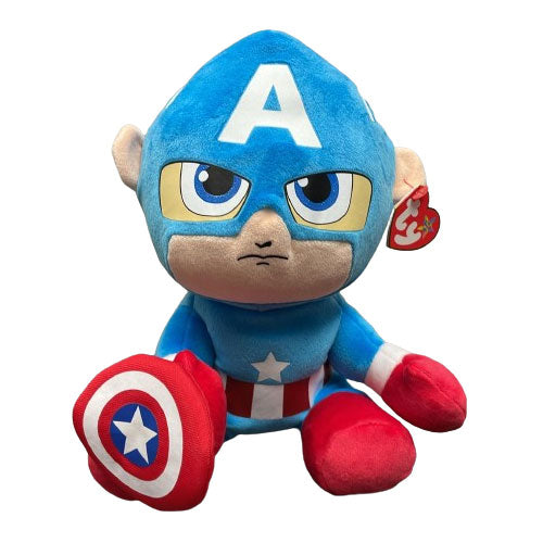 Ty Marvel Beanie Babies: Captain America Floppy (Medium) (ONLINE ORDER ONLY)