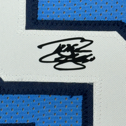 Framed Facsimile Autographed Tyler Hansbrough 35x39 UNC North Carolina Blue Reprint Laser Auto College Basketball Jersey (ONLINE ORDER ONLY)