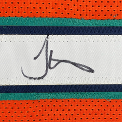 Framed Autographed/Signed Tyreek Hill 35x39 Miami Orange Retro Football Jersey JSA COA (ONLINE ORDER ONLY)