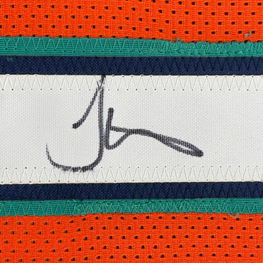 Framed Autographed/Signed Tyreek Hill 35x39 Miami Orange Retro Football Jersey JSA COA (ONLINE ORDER ONLY)