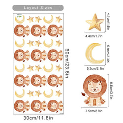 Boho Lion Moon Stars Wall Stickers Nursery Decals Vinyl Removable Decor (Online Order Only)
