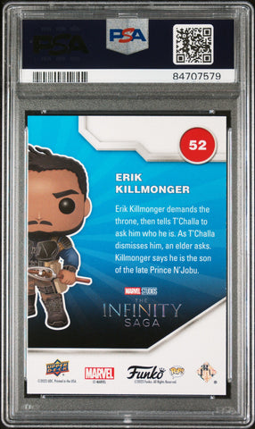 2023 UPPER DECK FUNKO POP MARVEL  ERIK KILLMONGER PATINA #52  PSA 10 (Online Order Only)