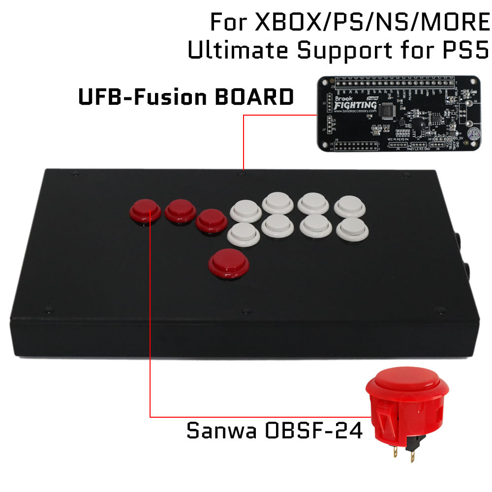 RAC-J800B All Buttons Leverless Arcade Joystick Fight Stick For PS5/PS4/PS3/Xbox/PC (Online Only)