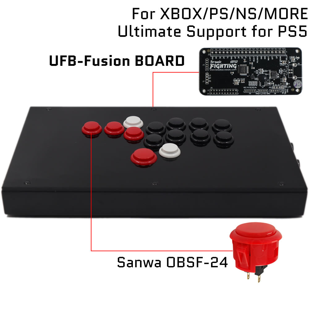 RAC-J803B All Button Leverless Arcade Game Controller for PC/PS/XBOX/SWITCH (Online Only)