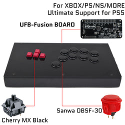RAC-J802K Keyboard Button Leverless Arcade Game Controller for PC/PS/XBOX/SWITCH (Online Only)