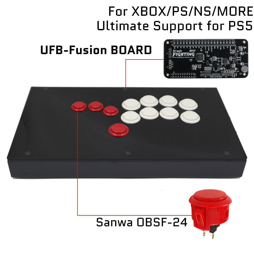 RAC-J801B All Button Leverless Arcade Game Controller for PC/PS/XBOX/SWITCH (Online Only)