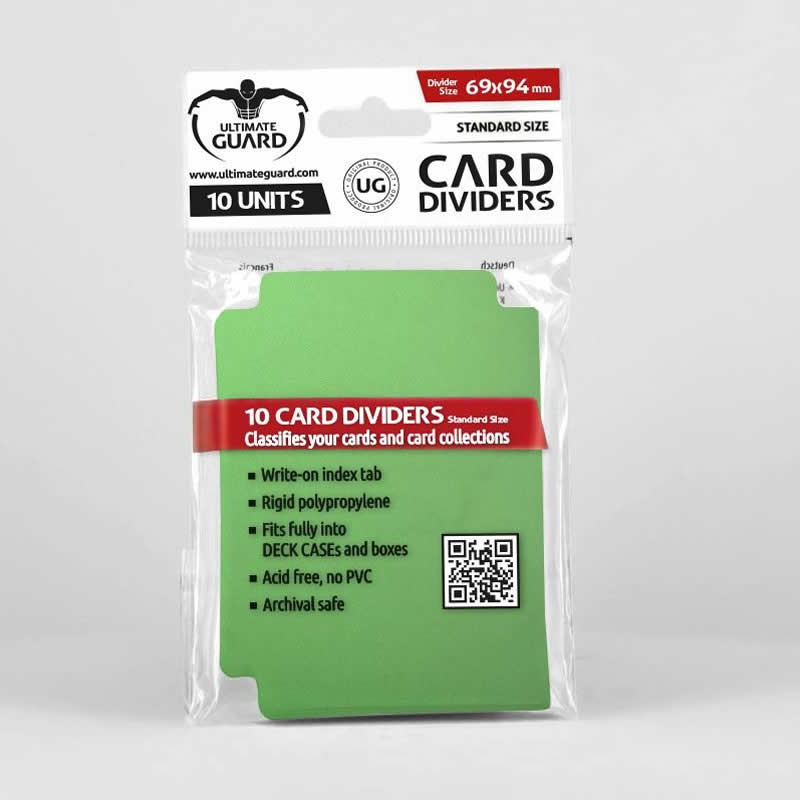 UGDCD010357 Green Card Dividers Standard Size Pack of 10 Dividers (ONLINE ORDER ONLY)