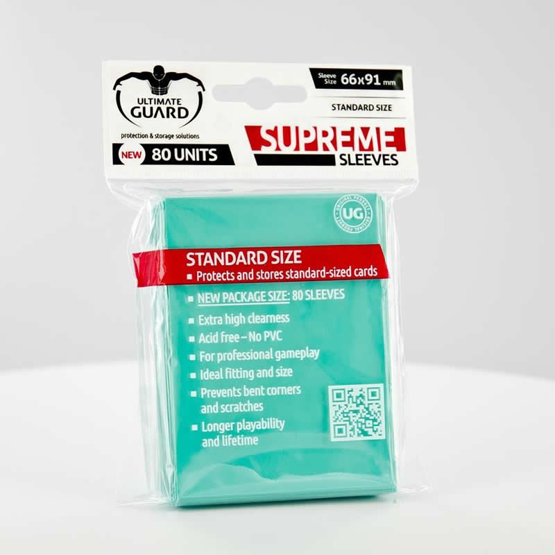 UGDDPR010129 Supreme Soft Sleeves Turquoise Pack of 80 Sleeves (ONLINE ORDER ONLY)