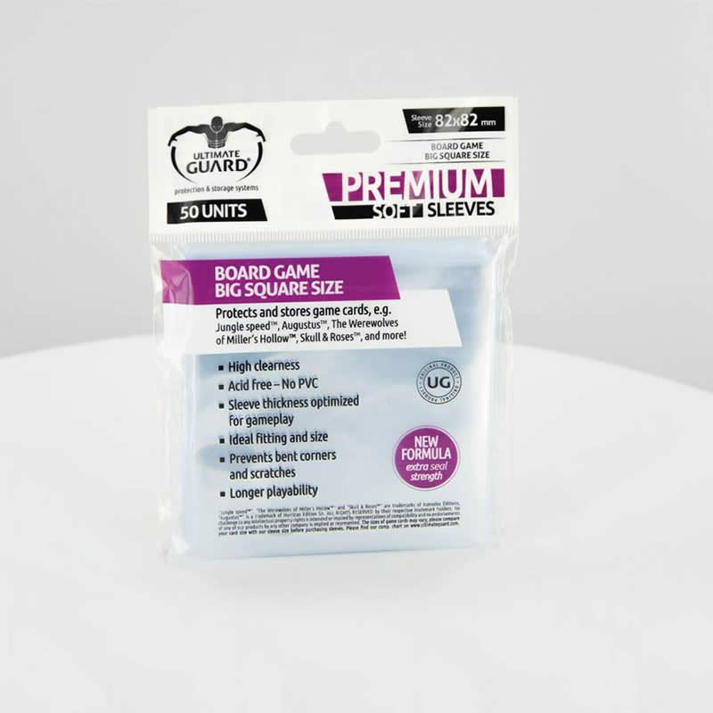 UGDSL010288 Premium Big Square Transparent Pack of 50 Sleeves (ONLINE ORDER ONLY)
