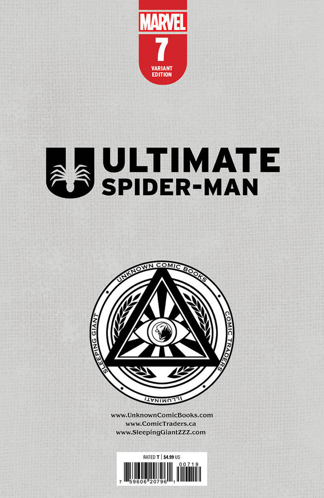 Ultimate Spider-Man #7 Unknown Comics Tyler Kirkham Exclusive Var (07/31/2024) (ONLINE ORDER ONLY)