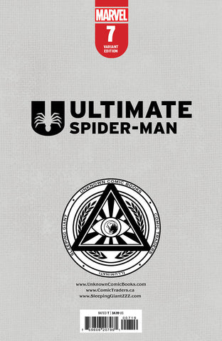 Ultimate Spider-Man #7 Unknown Comics Tyler Kirkham Virgin Exclusive Var (07/31/2024) (ONLINE ORDER ONLY)