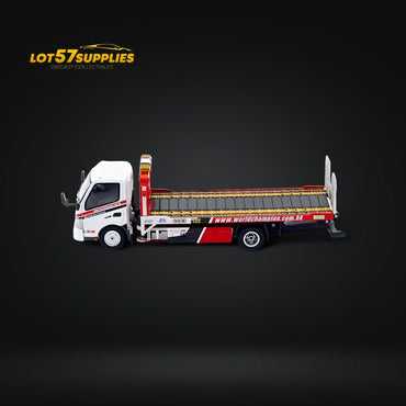Unique Model Hino 300 Dutro Flatbed Flatbed Tow Truck in WORLD CHAMPION Livery 1:64 (ONLINE ORDER ONLY)