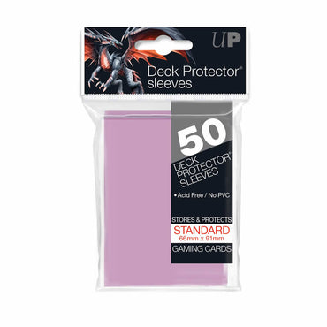 UPR15257 Bright Pink Standard Deck Card Protector Sleeves 66mm x 91mm 50ct (ONLINE ORDER ONLY)